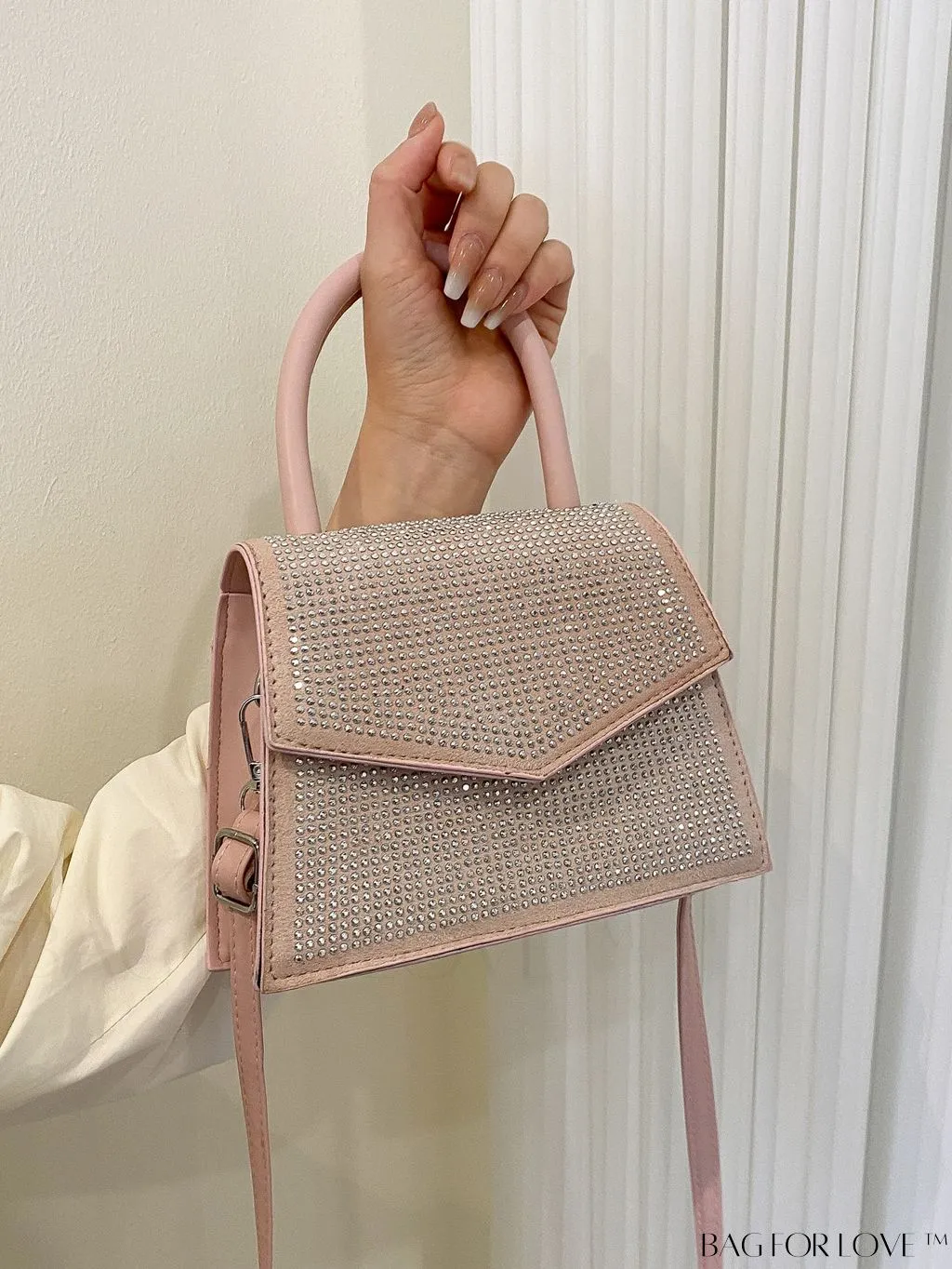 BagForLove - Stylish Flap Handbag with Adjustable Strap Featuring Mini Rivet Decoration
