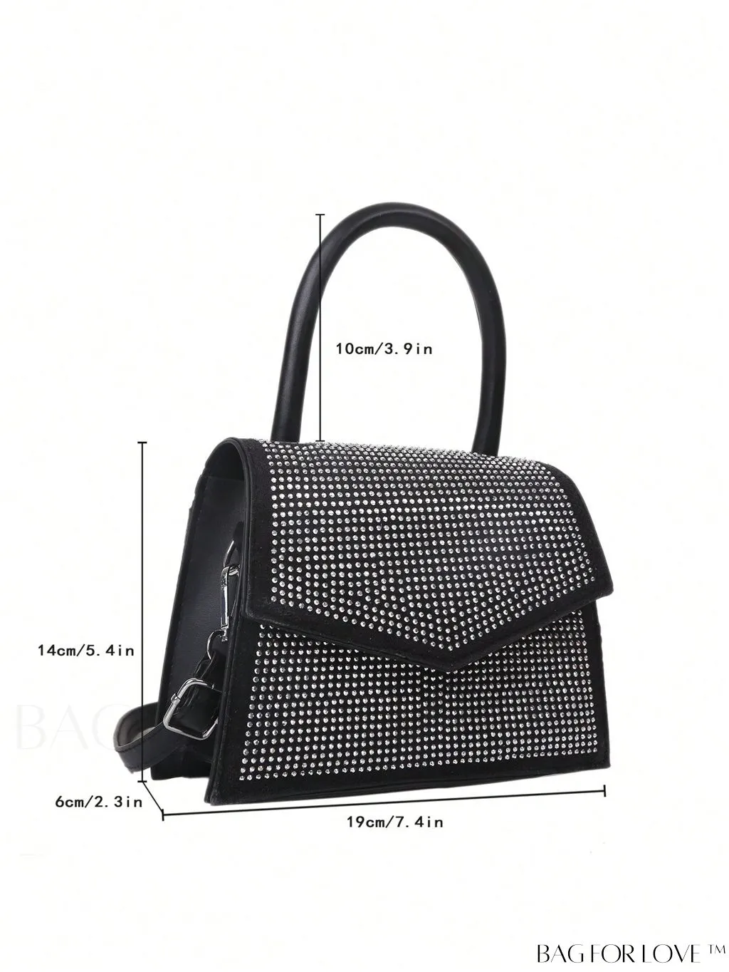 BagForLove - Stylish Flap Handbag with Adjustable Strap Featuring Mini Rivet Decoration