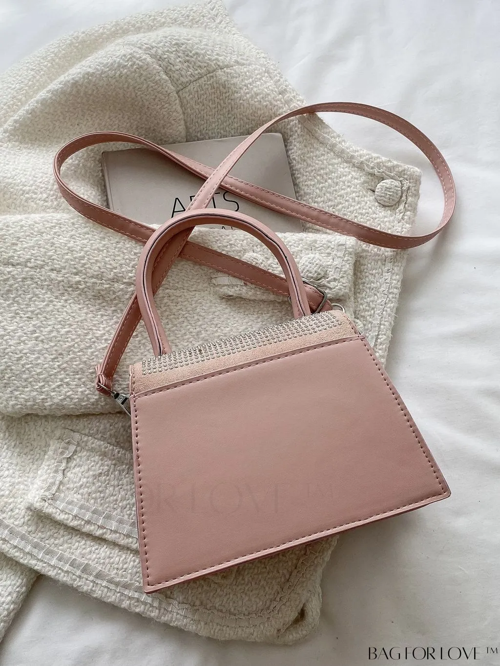 BagForLove - Stylish Flap Handbag with Adjustable Strap Featuring Mini Rivet Decoration