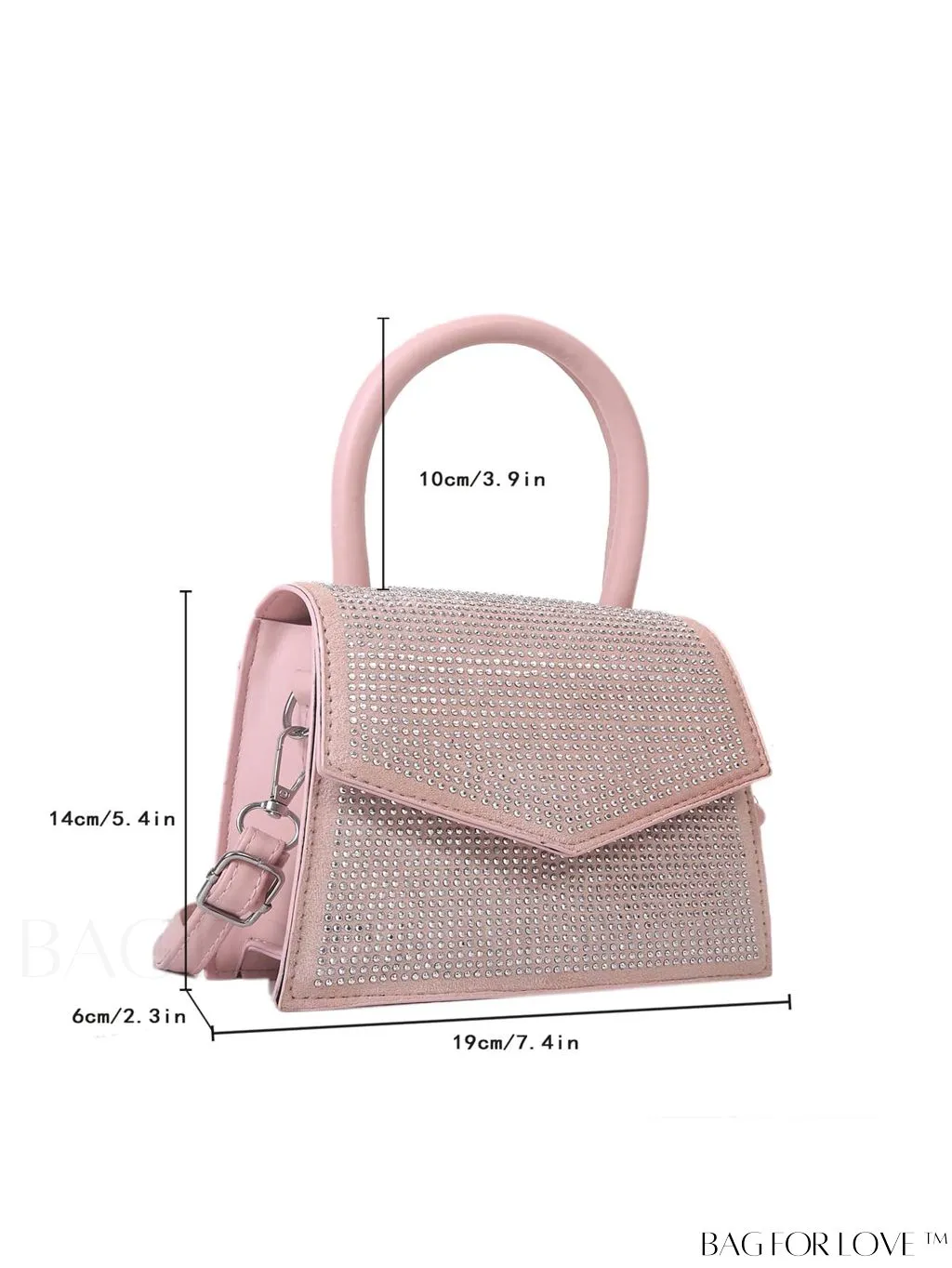 BagForLove - Stylish Flap Handbag with Adjustable Strap Featuring Mini Rivet Decoration