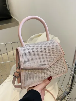BagForLove - Stylish Flap Handbag with Adjustable Strap Featuring Mini Rivet Decoration