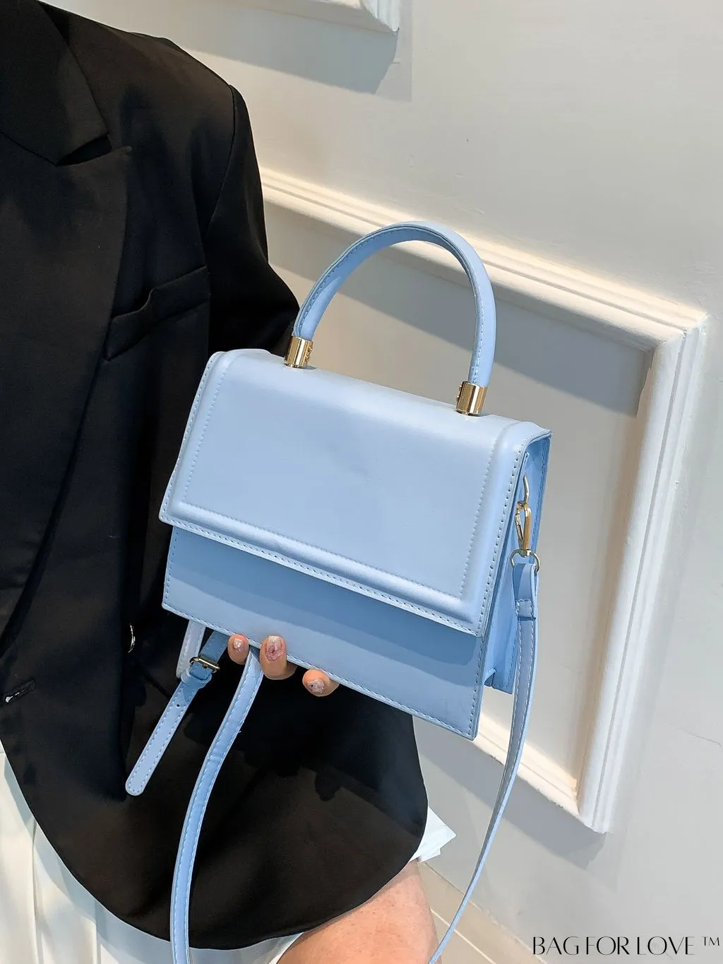 BagForLove - Stylish Mini Square Handbag - Solid Color, Versatile Design