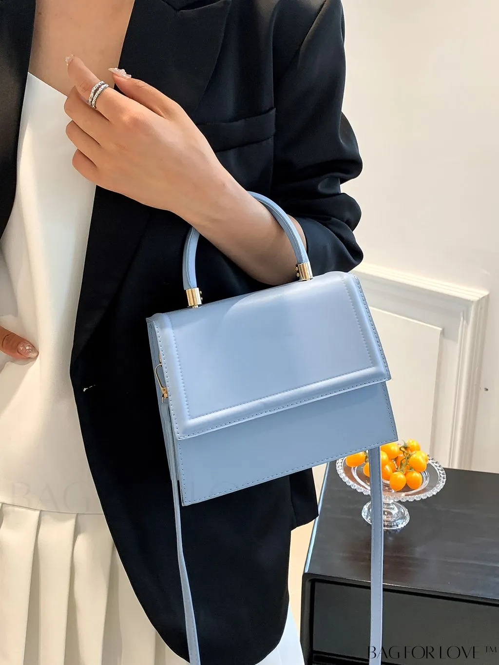 BagForLove - Stylish Mini Square Handbag - Solid Color, Versatile Design