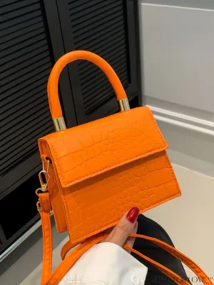 BagForLove - Stylish Mini Square Handheld Bag with Flip Cover - Exquisite Fashion Accessory