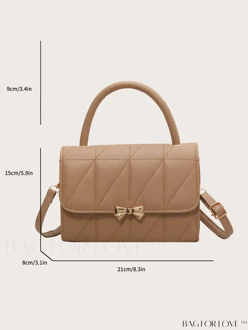 BagForLove - Stylish Rhombus Pattern Handbag With Elegant Bow Decoration