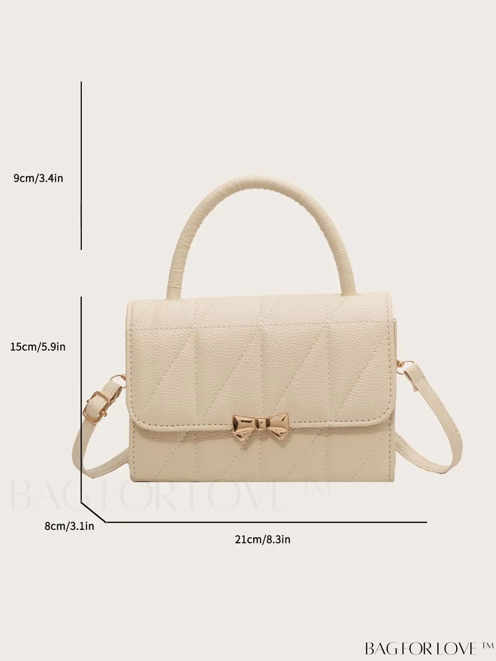 BagForLove - Stylish Rhombus Pattern Handbag With Elegant Bow Decoration