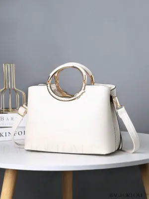BagForLove - Stylish Ring Handle Medium Square Bag - An Elegant Accessory