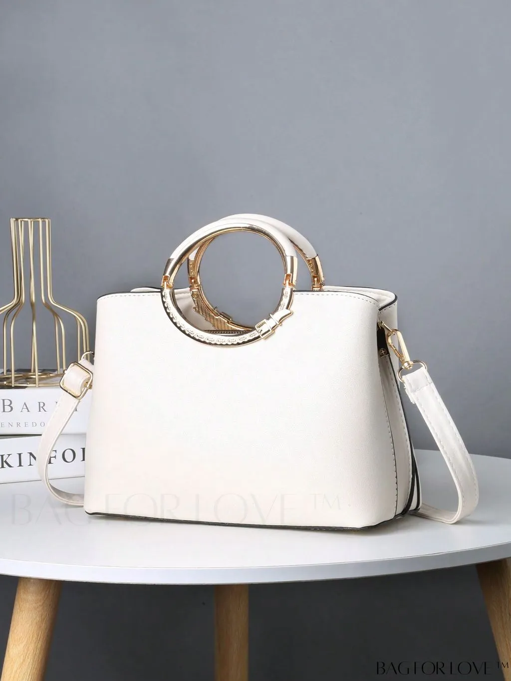 BagForLove - Stylish Ring Handle Medium Square Bag - An Elegant Accessory