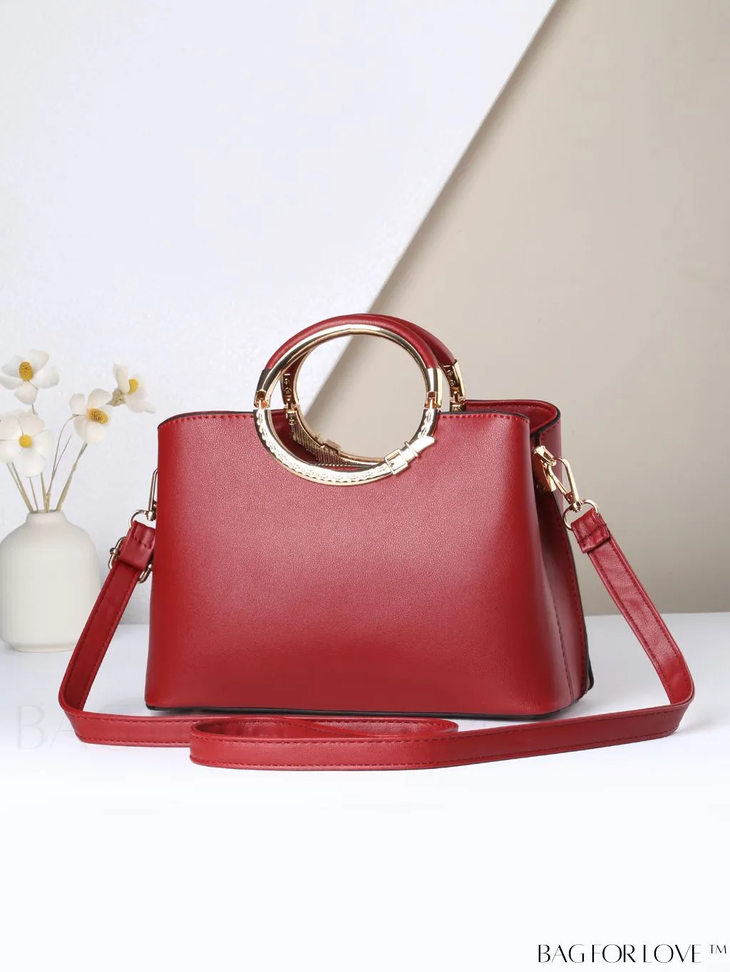 BagForLove - Stylish Ring Handle Medium Square Bag - An Elegant Accessory