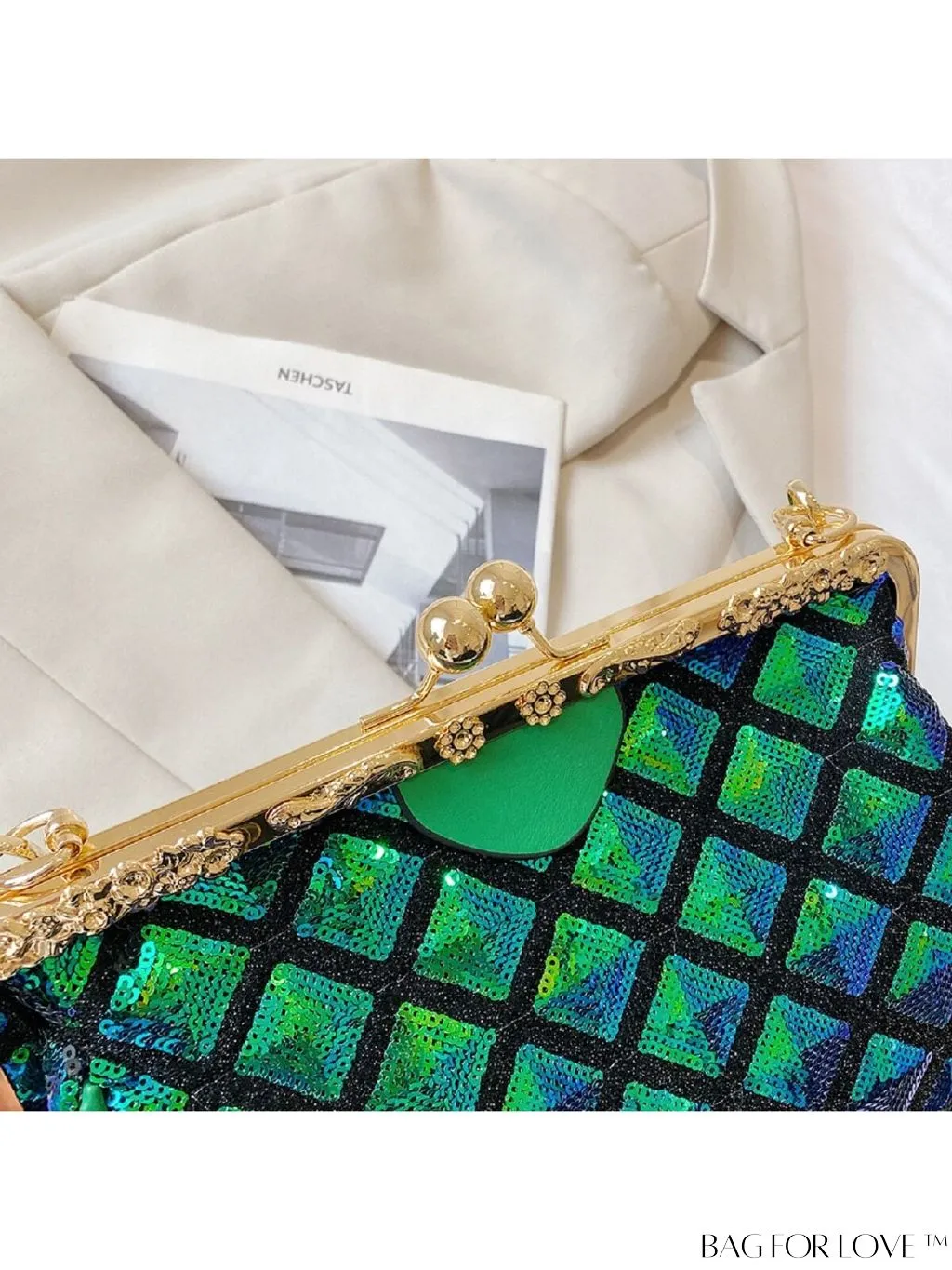 BagForLove - Stylish Sequin Clutch Bag with Adjustable Strap - Trendy and Versatile