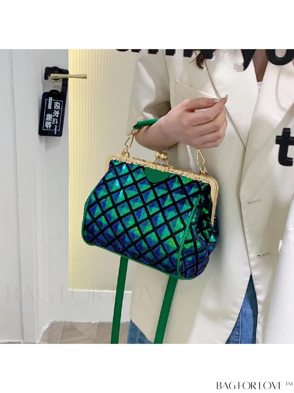 BagForLove - Stylish Sequin Clutch Bag with Adjustable Strap - Trendy and Versatile
