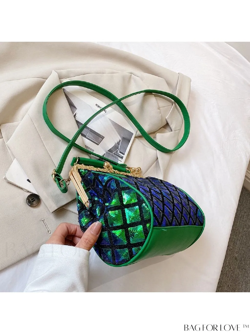 BagForLove - Stylish Sequin Clutch Bag with Adjustable Strap - Trendy and Versatile