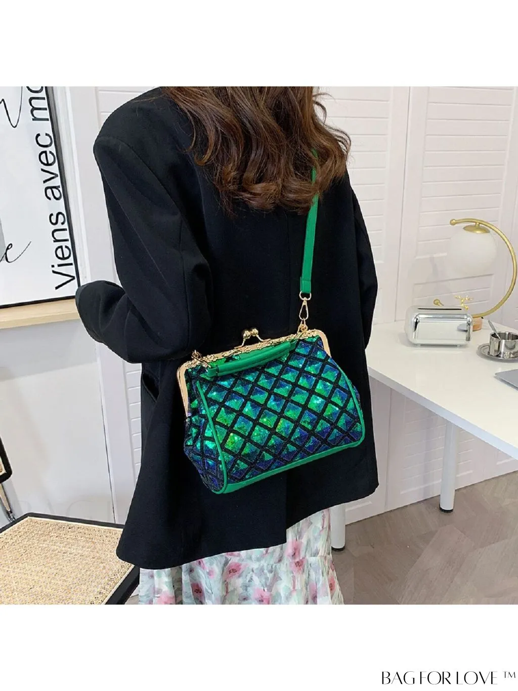 BagForLove - Stylish Sequin Clutch Bag with Adjustable Strap - Trendy and Versatile