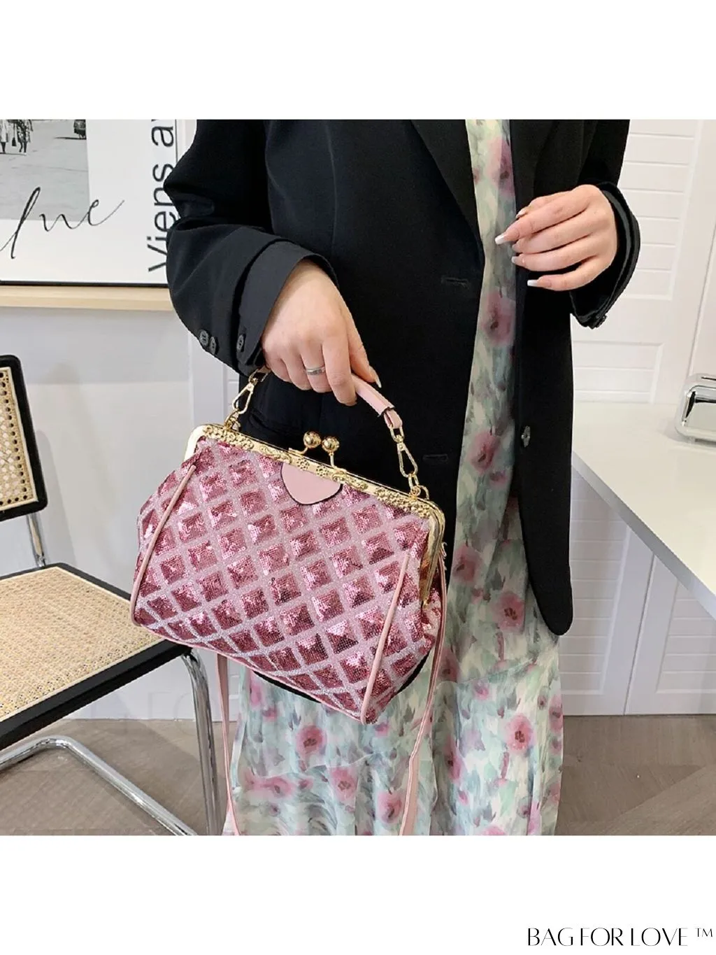 BagForLove - Stylish Sequin Clutch Bag with Adjustable Strap - Trendy and Versatile