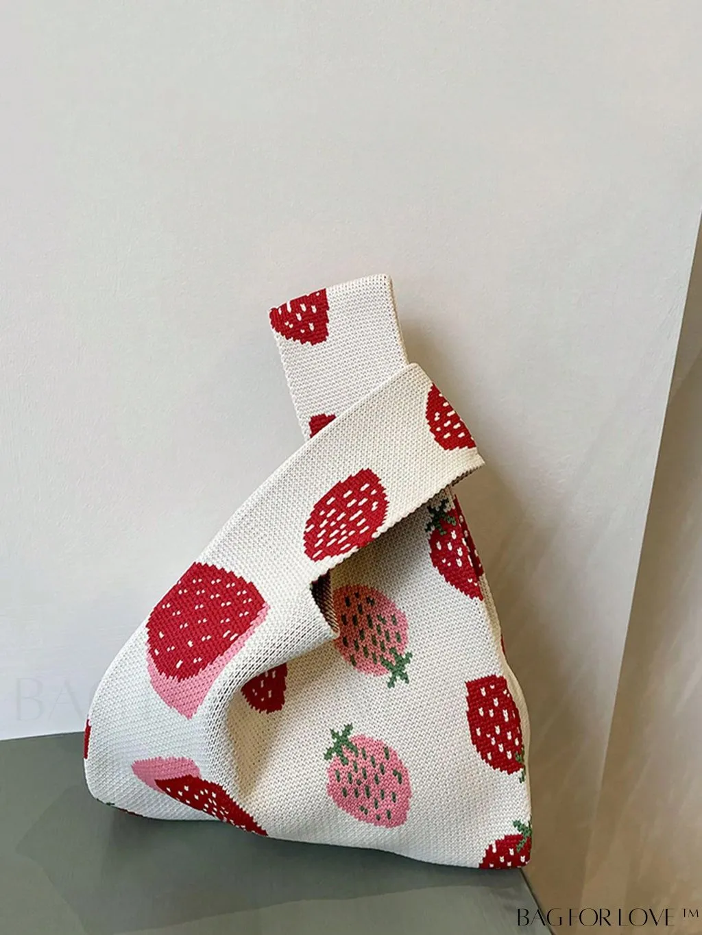 BagForLove - Stylish Striped and Floral Crochet Bag with Double Handle and Polyester Material