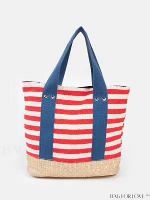 BagForLove - Stylish Striped Beach Tote - Fashionable, Lightweight, and Versatile for Daily Shopping