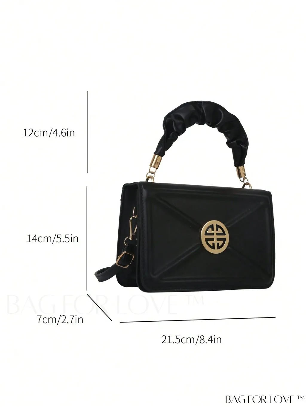 BagForLove - Stylish Top-Handle Bag with Red Square Metal Decoration