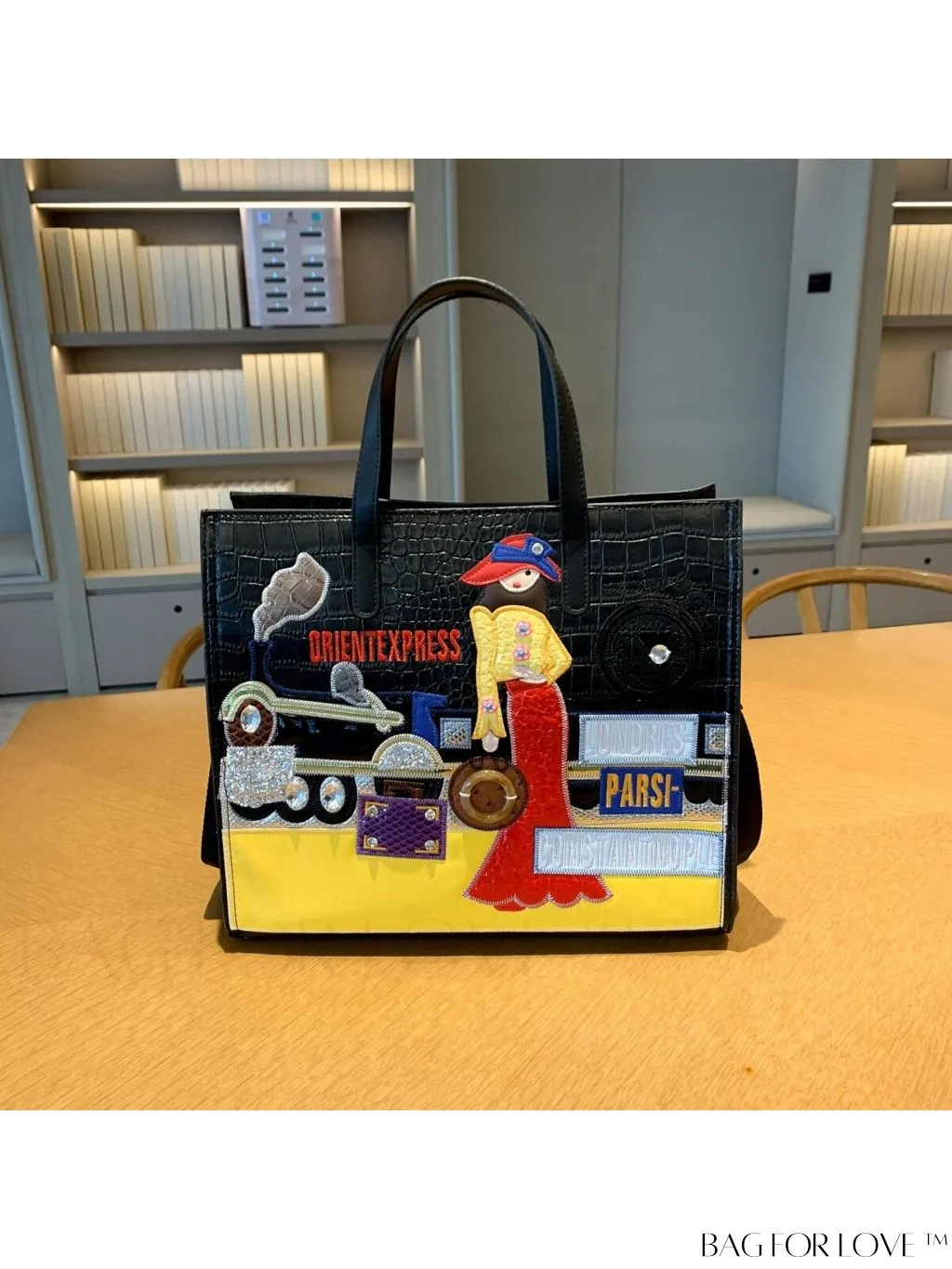 BagForLove - Stylish Womens Square Bag with Embroidered Cartoon Character Design - New Arrival