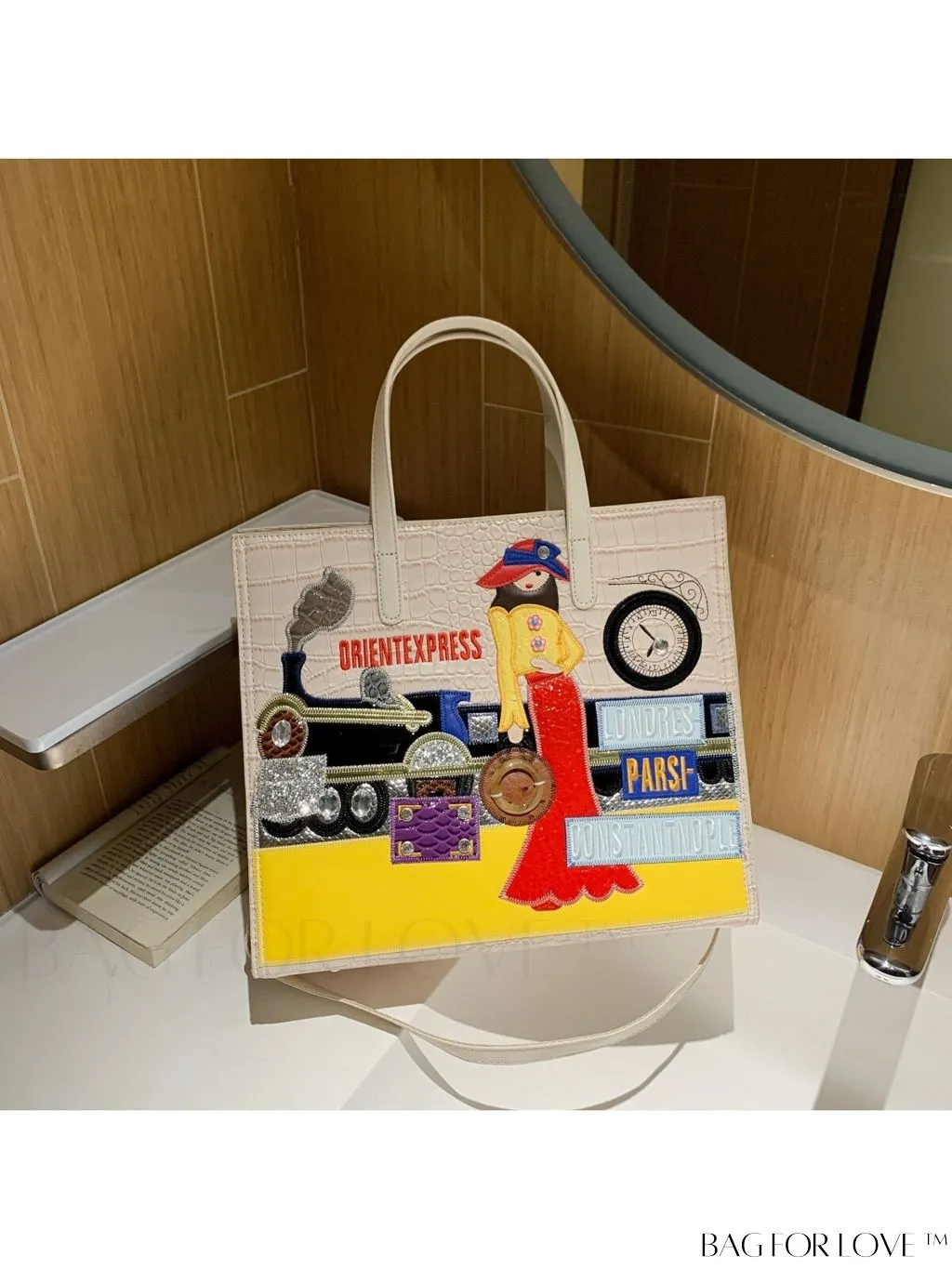 BagForLove - Stylish Womens Square Bag with Embroidered Cartoon Character Design - New Arrival
