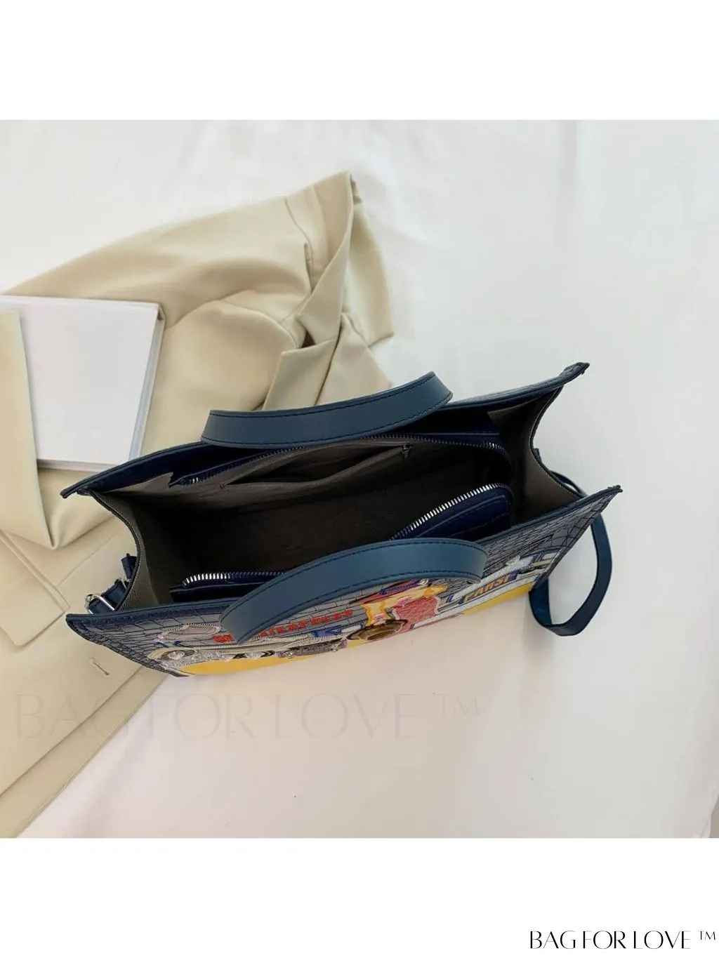 BagForLove - Stylish Womens Square Bag with Embroidered Cartoon Character Design - New Arrival