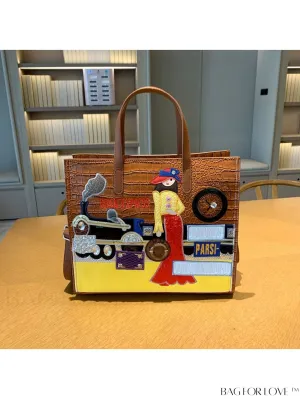 BagForLove - Stylish Womens Square Bag with Embroidered Cartoon Character Design - New Arrival