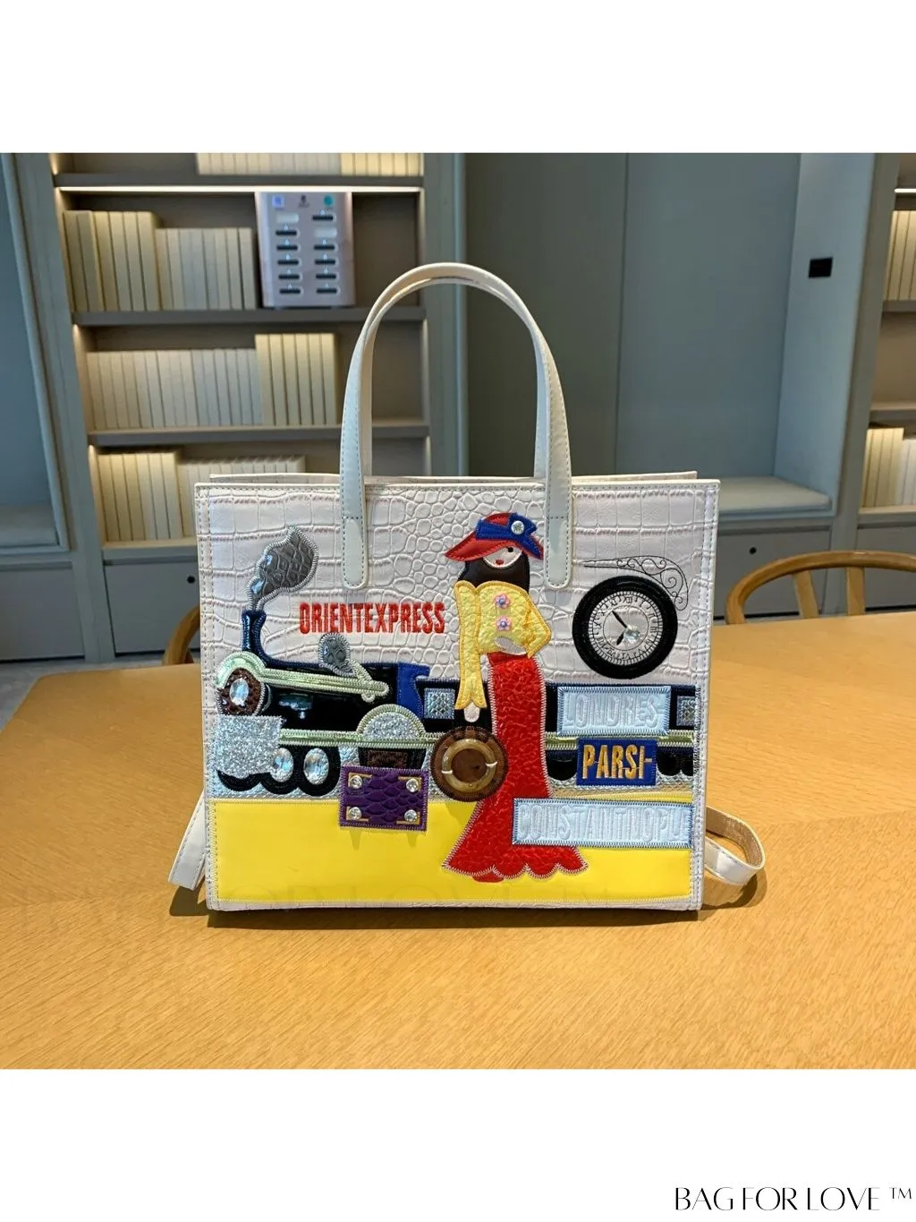 BagForLove - Stylish Womens Square Bag with Embroidered Cartoon Character Design - New Arrival