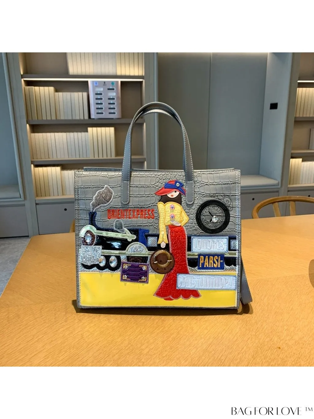 BagForLove - Stylish Womens Square Bag with Embroidered Cartoon Character Design - New Arrival