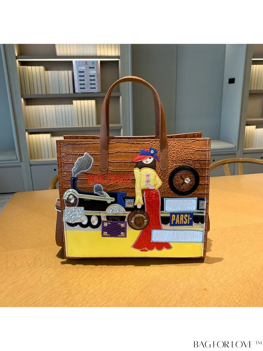 BagForLove - Stylish Womens Square Bag with Embroidered Cartoon Character Design - New Arrival