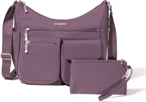 Baggallini Everywhere Bagg - Hobo Crossbody Bag for Women with RFID Wristlet – Water-resistant Travel Bag