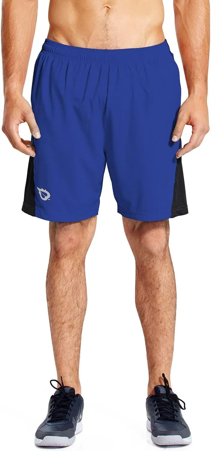 baleaf Men's 7" Running Shorts with Mesh Liner Zipper Pocket for Athletic Workout Gym