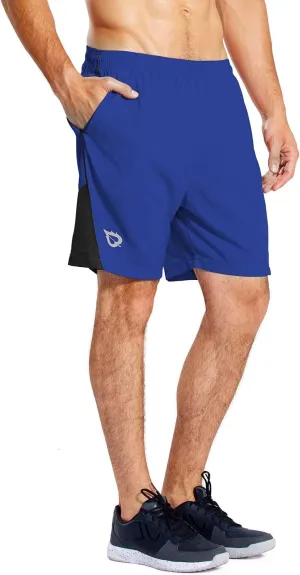 baleaf Men's 7" Running Shorts with Mesh Liner Zipper Pocket for Athletic Workout Gym
