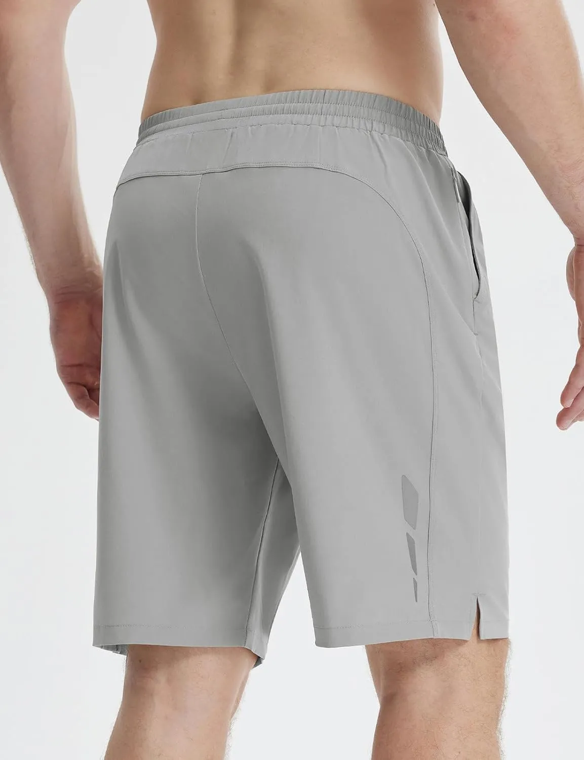 baleaf Men's Athletic Running Shorts 9" Quick Dry Workout Gym Shorts Lightweight Mesh 2 in 1 Shorts with Zipper Pockets