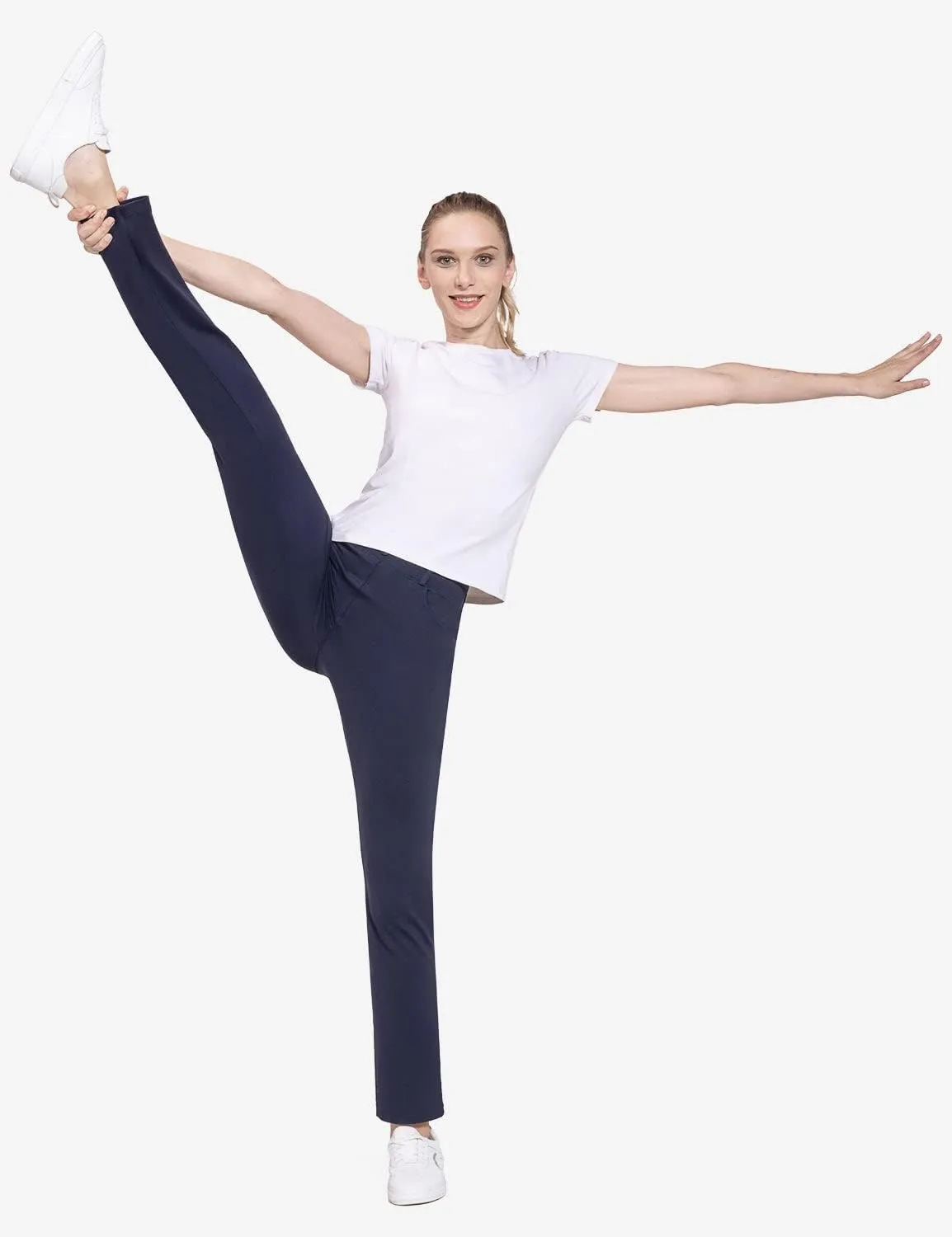 baleaf Womens Dress Pants 29"/31" Yoga Work Pants Straight Leg/Bootcut Pull On Slacks Business Casual Office Pockets