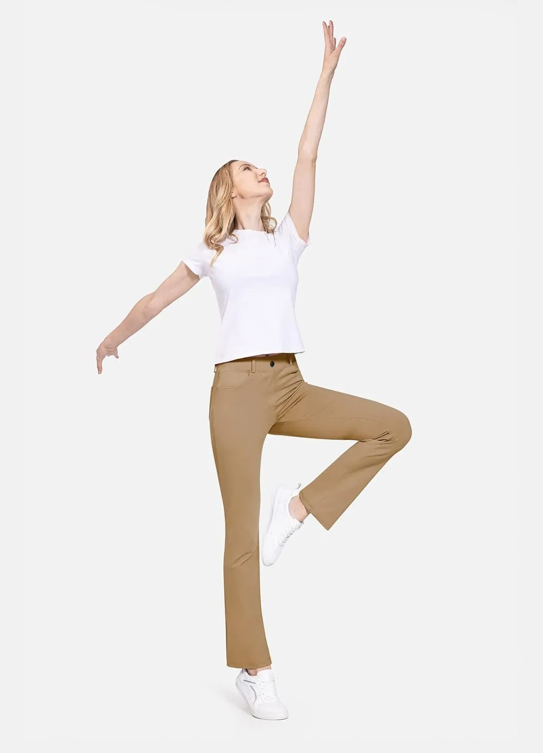 baleaf Womens Dress Pants 29"/31" Yoga Work Pants Straight Leg/Bootcut Pull On Slacks Business Casual Office Pockets