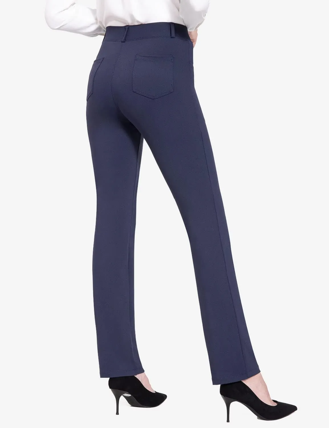 baleaf Womens Dress Pants 29"/31" Yoga Work Pants Straight Leg/Bootcut Pull On Slacks Business Casual Office Pockets