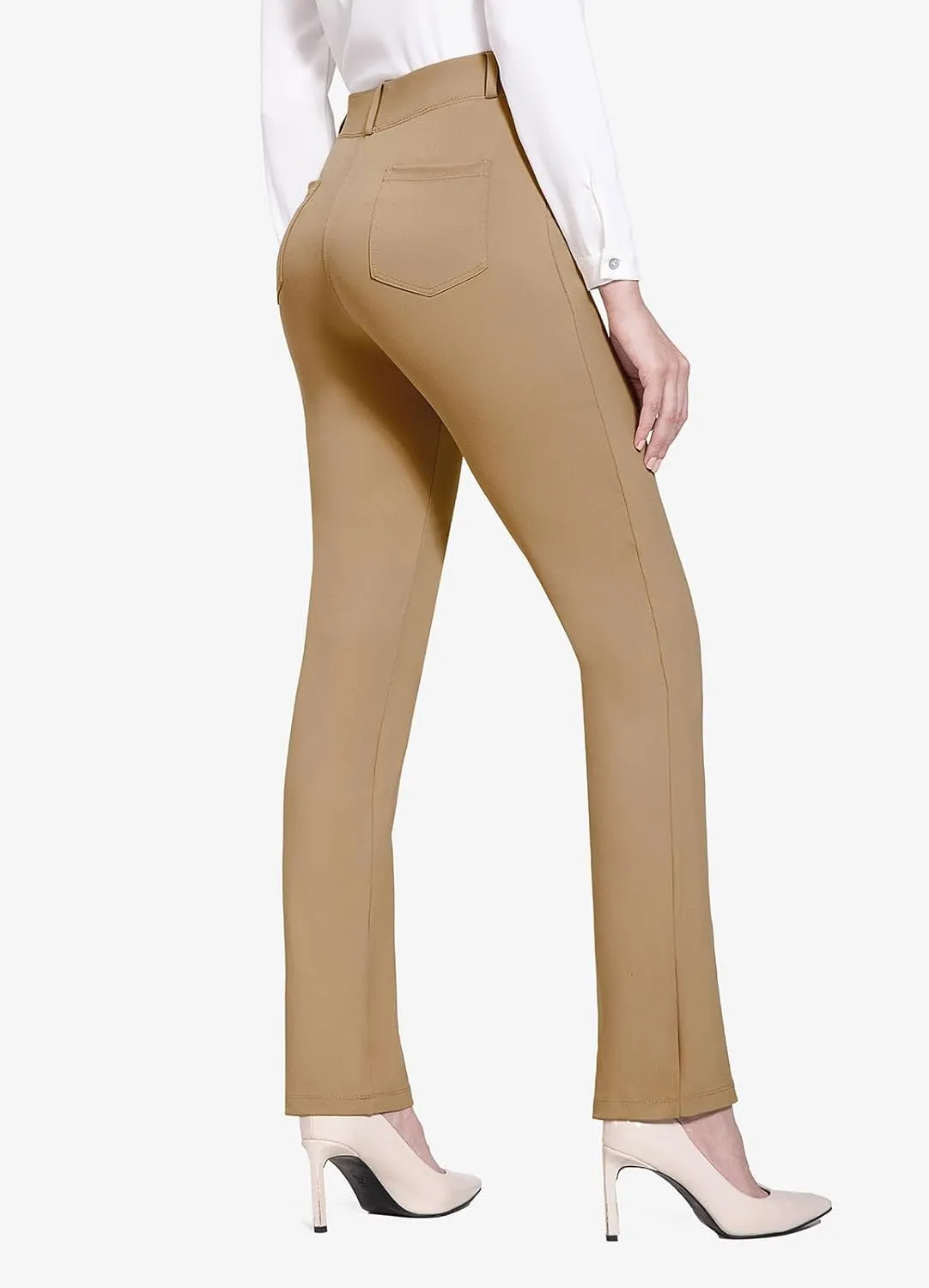 baleaf Womens Dress Pants 29"/31" Yoga Work Pants Straight Leg/Bootcut Pull On Slacks Business Casual Office Pockets