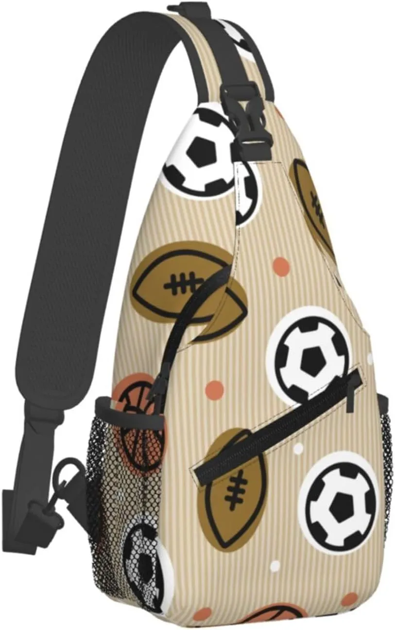 Balls Crossbody Sling Backpack Sling Bag Adjustable Chest Shoulder Daypack For Women Men