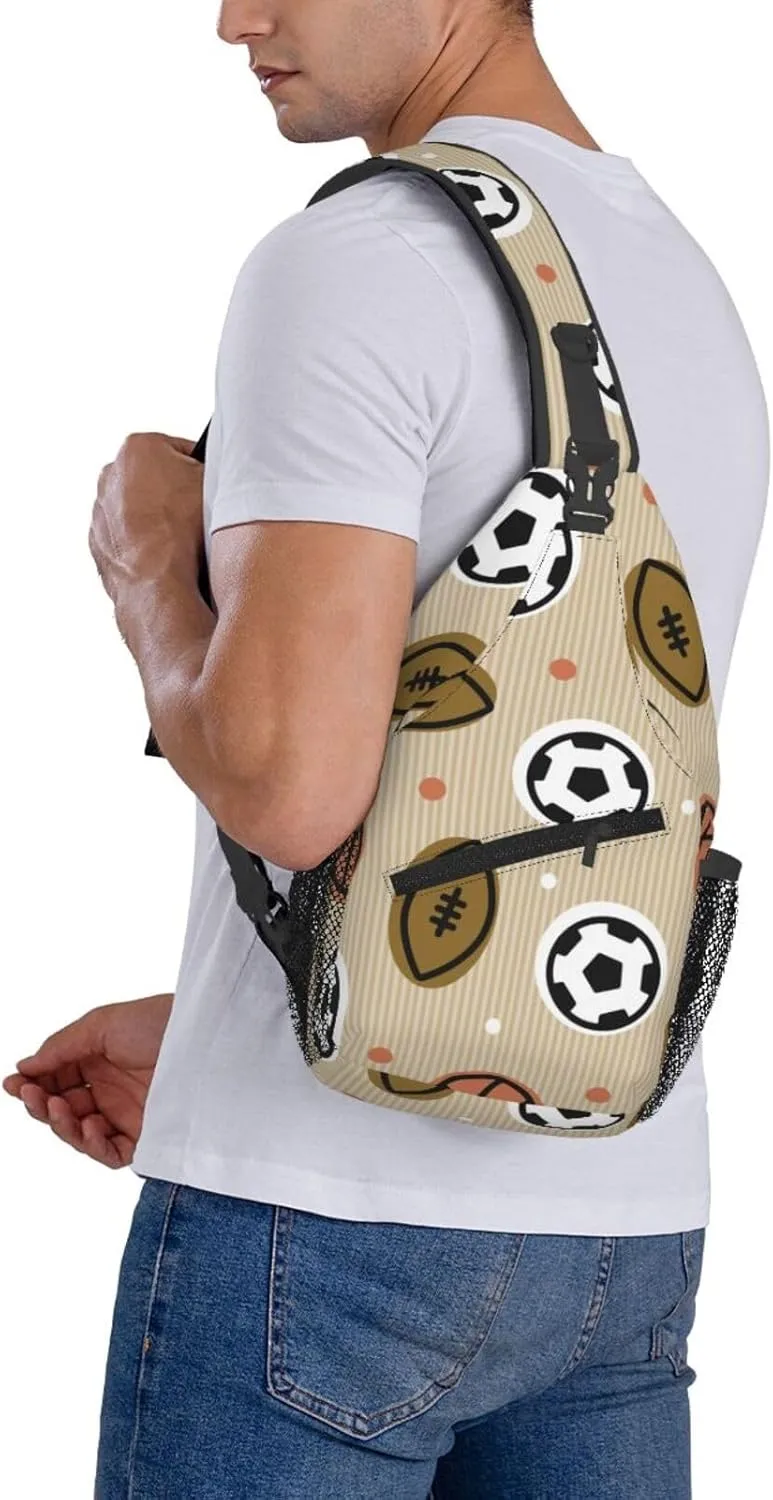 Balls Crossbody Sling Backpack Sling Bag Adjustable Chest Shoulder Daypack For Women Men