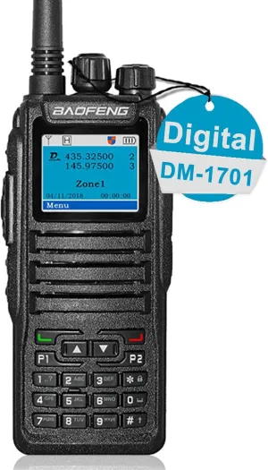BAOFENG DM-1701 Digital Two Way Radio DMR Analog Walkie Talkie GD-77 Dual Band 5W Long Range Amateur Radio