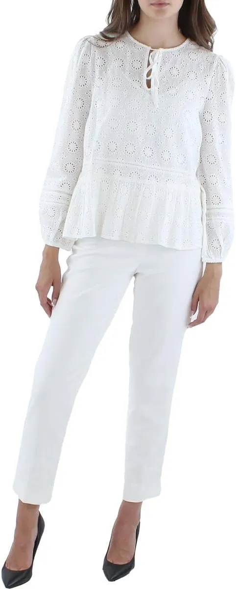 Barbour Womens Split Neck Eyelet Blouse