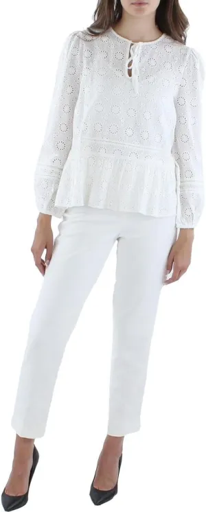 Barbour Womens Split Neck Eyelet Blouse
