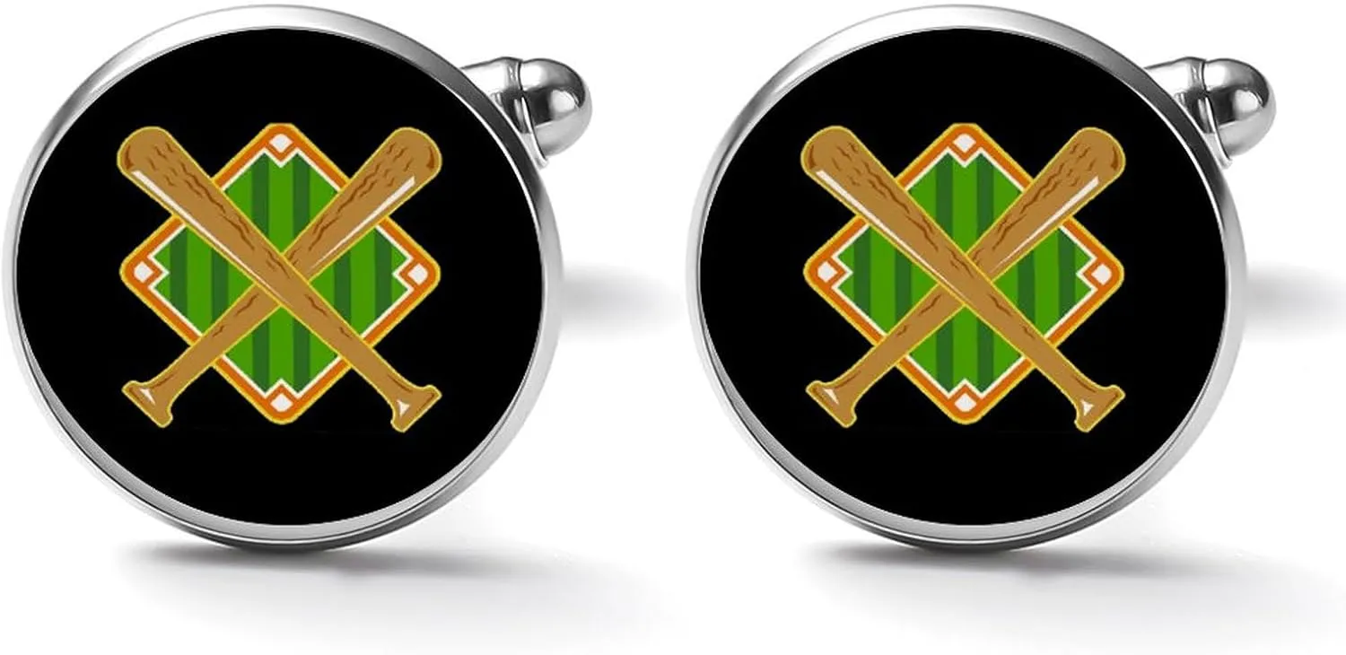 Baseball Field Bat Cuff Links Mens Jewelry Tuxedo Studs Shirt Cufflinks Accessories Wedding Business Party