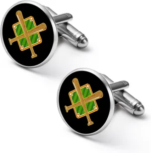 Baseball Field Bat Cuff Links Mens Jewelry Tuxedo Studs Shirt Cufflinks Accessories Wedding Business Party