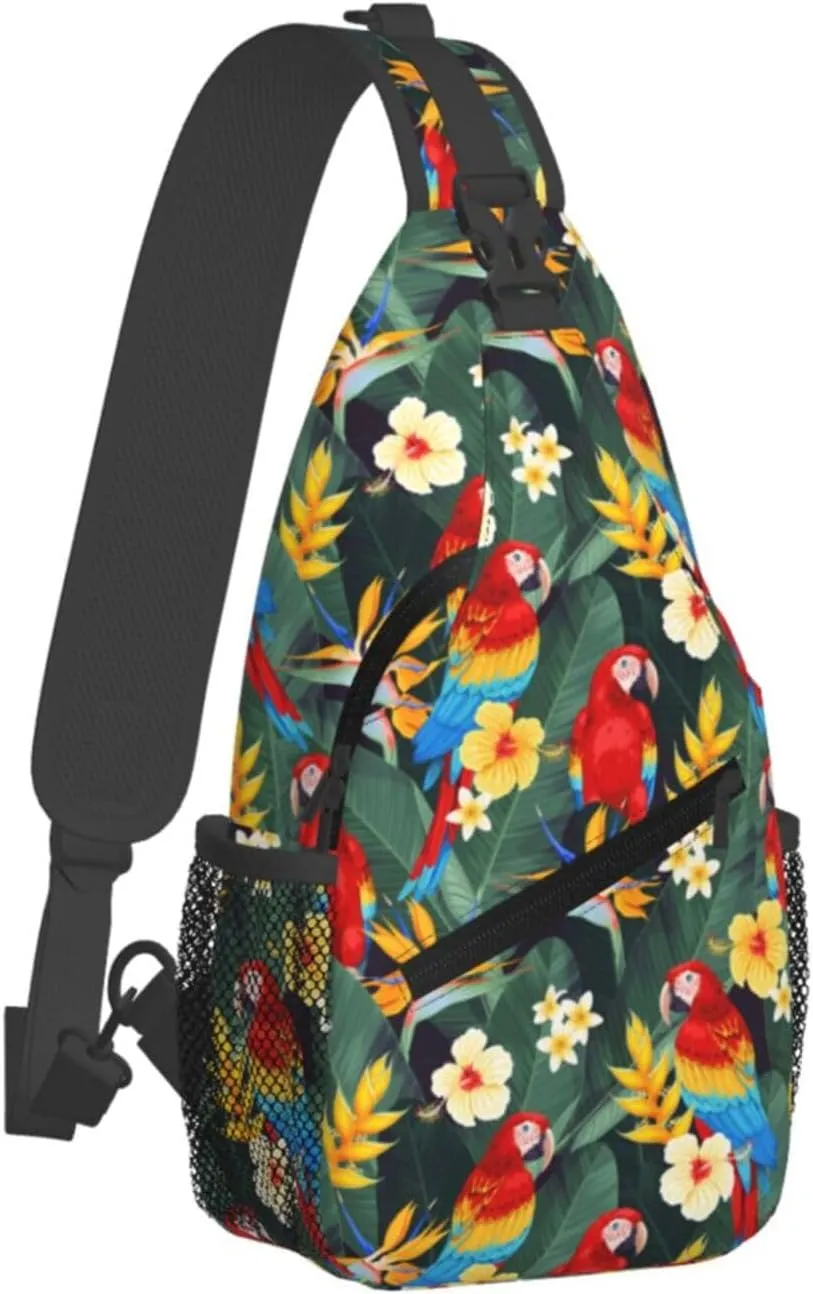 Basketball American Flag Crossbody Bag Adjustable Sling Bag Casual Chest Bags Travel Shoulder Backpack