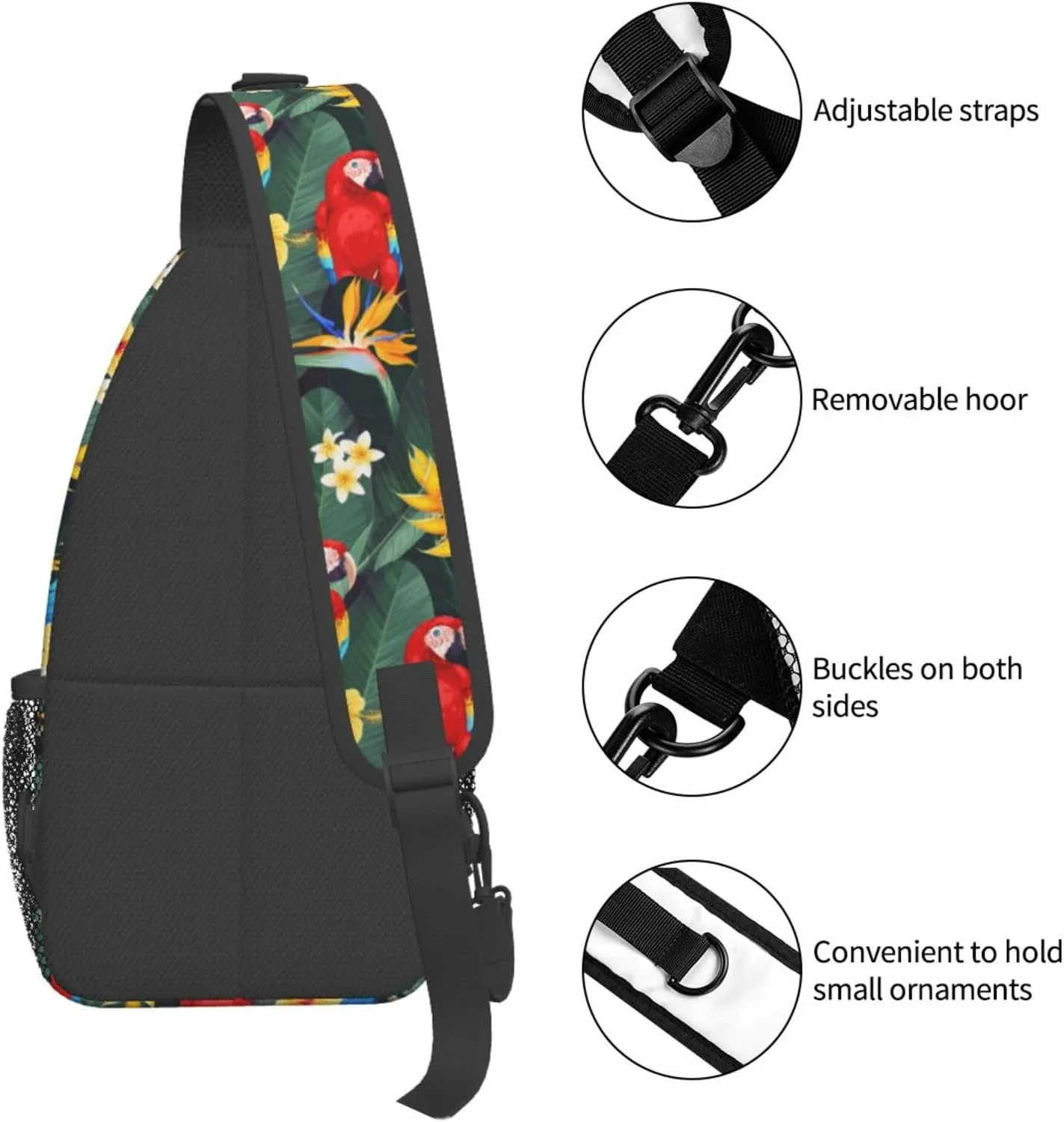 Basketball American Flag Crossbody Bag Adjustable Sling Bag Casual Chest Bags Travel Shoulder Backpack