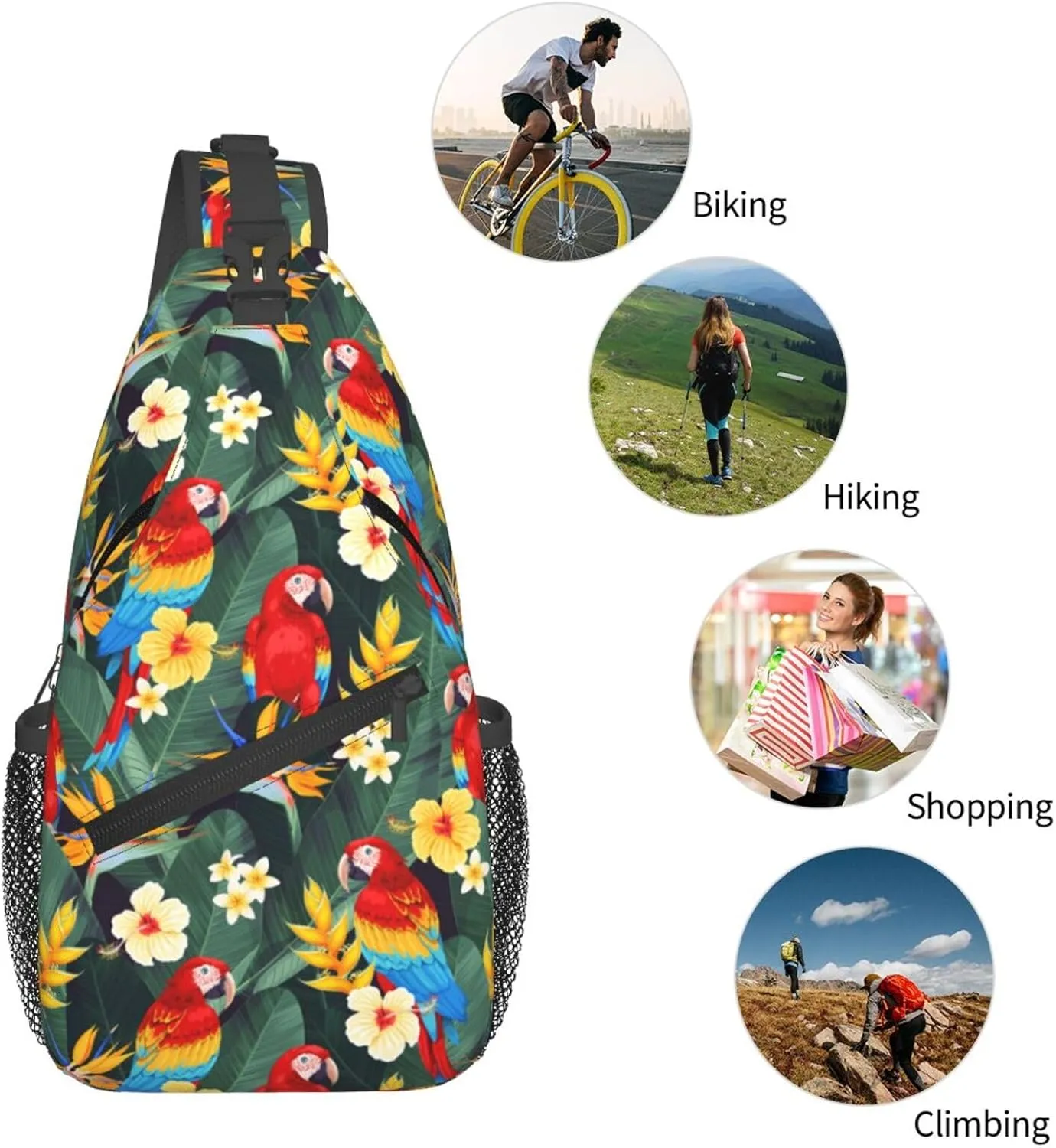 Basketball American Flag Crossbody Bag Adjustable Sling Bag Casual Chest Bags Travel Shoulder Backpack