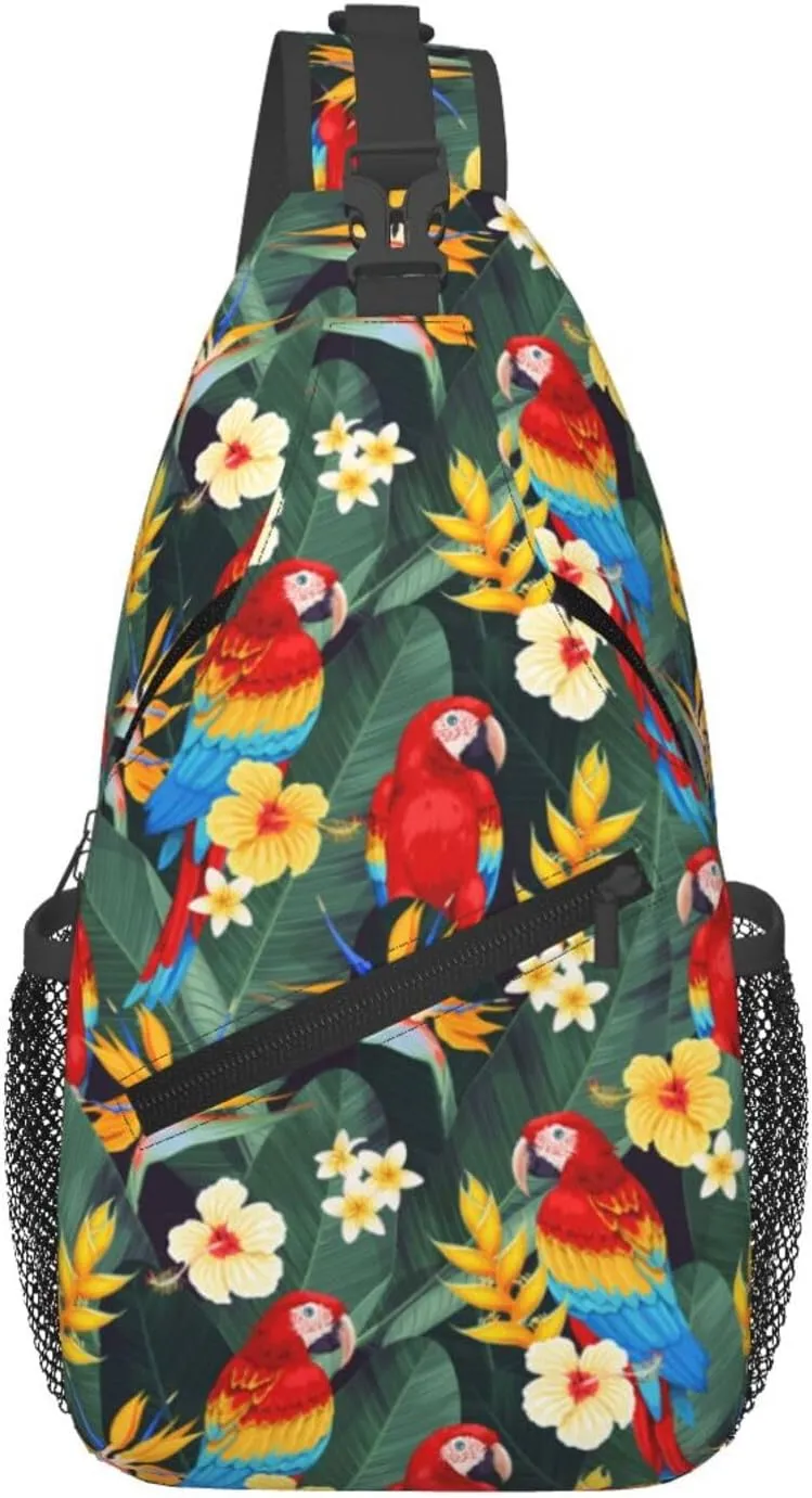 Basketball American Flag Crossbody Bag Adjustable Sling Bag Casual Chest Bags Travel Shoulder Backpack
