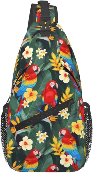 Basketball American Flag Crossbody Bag Adjustable Sling Bag Casual Chest Bags Travel Shoulder Backpack
