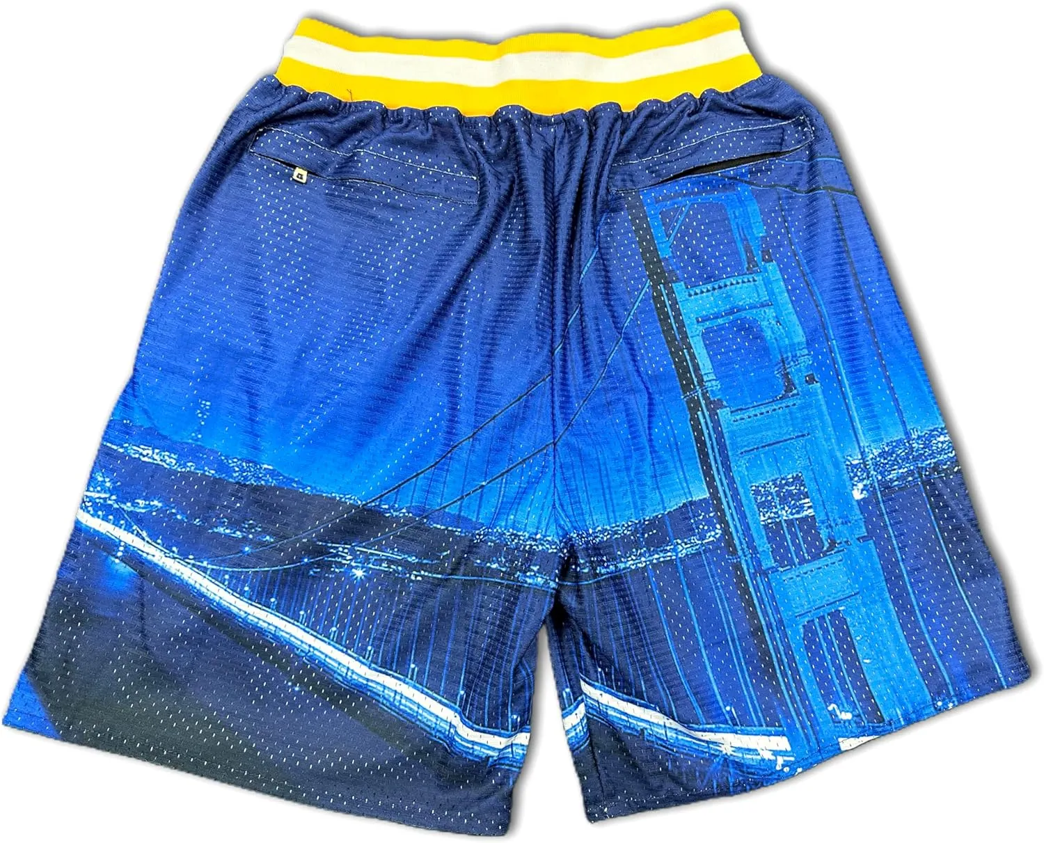 Basketball Shorts City Skyline Night View Zipper Pockets Quick Drying Trunks Fashion Hip-hop Gift for Men Gym Running
