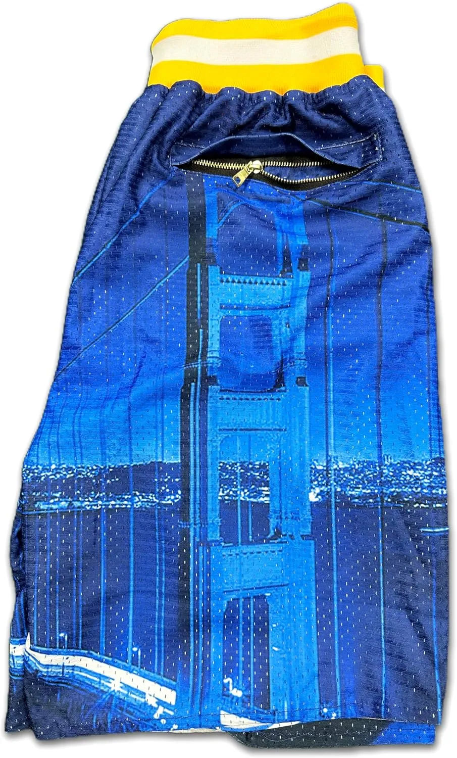 Basketball Shorts City Skyline Night View Zipper Pockets Quick Drying Trunks Fashion Hip-hop Gift for Men Gym Running